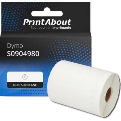 Étiquette compatible Dymo S0904980 - (104 mm x 159 mm) - Noir sur blanc