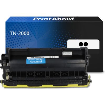 PrintAbout Huismerk vervangt Brother TN-2000 Toner 2x Zwart Extra hoge capaciteit - Multipack