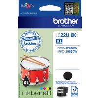 Brother LC-22UBK XL Inktcartridge Zwart Hoge capaciteit