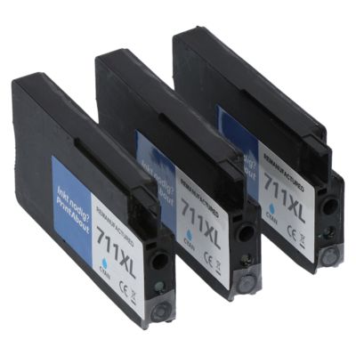 Cartouche compatible HP 711 (CZ134A) - 3x Cyan - Multipack