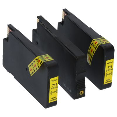 Huismerk HP 711 (CZ136A) Inktcartridge 3x Geel - Multipack
