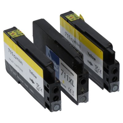 Huismerk HP 711 (CZ136A) Inktcartridge 3x Geel - Multipack