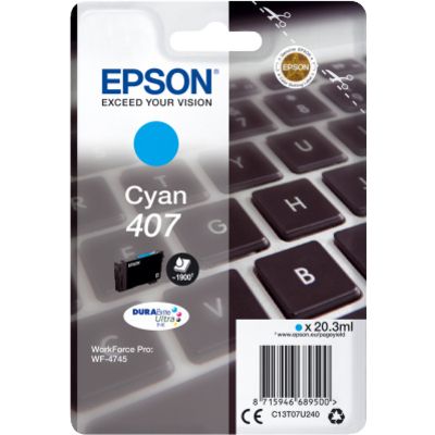 Epson 407 (C13T07U240) Inktcartridge Cyaan