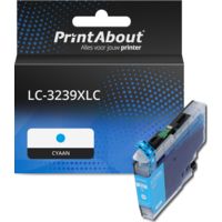 PrintAbout Huismerk vervangt Brother LC-3239XLC Inktcartridge Cyaan Hoge capaciteit