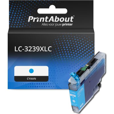 PrintAbout Huismerk vervangt Brother LC-3239XLC Inktcartridge Cyaan Hoge capaciteit