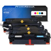 Toner compatible HP 410A (CF410A) - 4 couleurs - Multipack