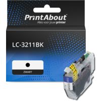 PrintAbout Huismerk vervangt Brother LC-3211BK Inktcartridge Zwart Hoge capaciteit