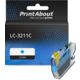 PrintAbout Huismerk vervangt Brother LC-3211C Inktcartridge Cyaan Hoge capaciteit