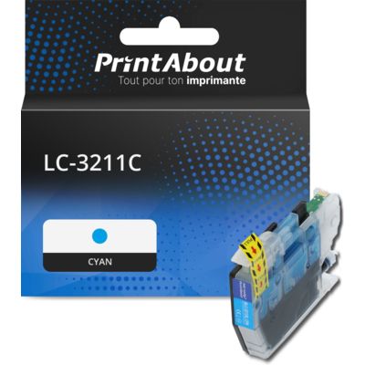 Cartouche compatible Brother LC-3211C - Cyan - Grande capacité