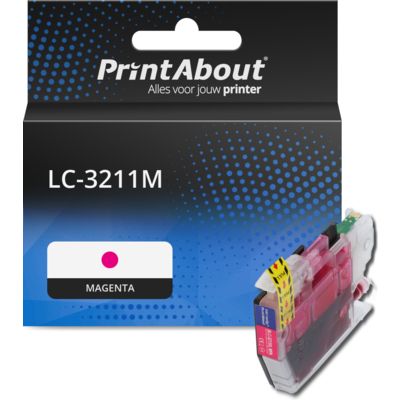 PrintAbout Huismerk vervangt Brother LC-3211M Inktcartridge Magenta Hoge capaciteit