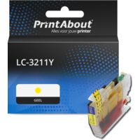 PrintAbout Huismerk vervangt Brother LC-3211Y Inktcartridge Geel Hoge capaciteit