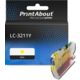 PrintAbout Huismerk vervangt Brother LC-3211Y Inktcartridge Geel Hoge capaciteit