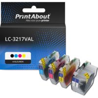 PrintAbout Huismerk vervangt Brother LC-3217VAL Inktcartridge 4-kleuren Multipack