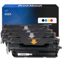 Toner compatible HP 656X (CF460X) - 4 couleurs - Grande capacité - Multipack