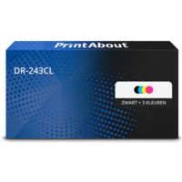 PrintAbout Huismerk vervangt Brother DR-243CL Drum Zwart + 3 kleuren