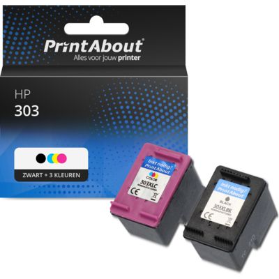 Huismerk HP 303 (3YM92AE) Inktcartridge Zwart + 3 kleuren Multipack 