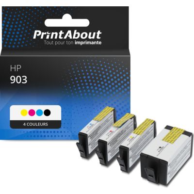 Cartouche compatible HP 903 (6ZC73AE) - 4 couleurs - Multipack