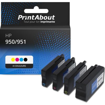 Cartouche compatible HP 950/951 (6ZC65AE) - 4 couleurs - Multipack