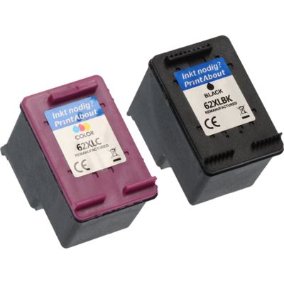 Huismerk HP 62 (N9J71AE) Inktcartridge Zwart + 3 kleuren Multipack