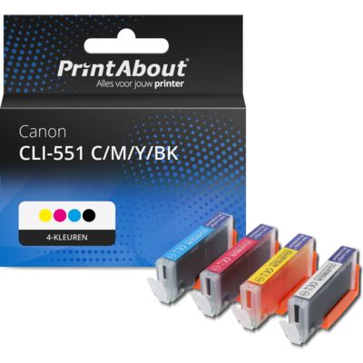 Huismerk Canon CLI-551 C/M/Y/BK Inktcartridge 4-kleuren Multipack