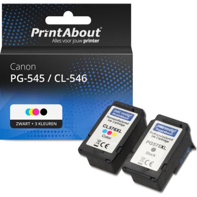 Huismerk Canon PG-545 / CL-546 Inktcartridge Zwart + 3 kleuren Multipack