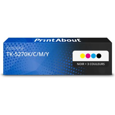 Toner compatible Kyocera TK-5270K/C/M/Y - Noir + 3 couleurs - Multipack