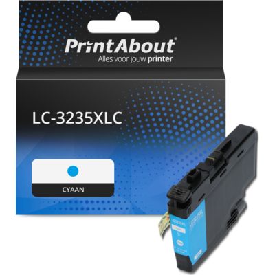 PrintAbout Huismerk vervangt Brother LC-3235XLC Inktcartridge Cyaan Hoge capaciteit