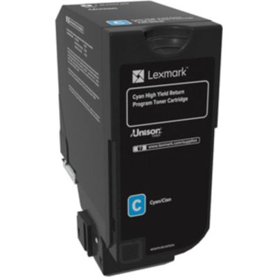 Lexmark 74C2HC0 Toner Cyaan Hoge capaciteit