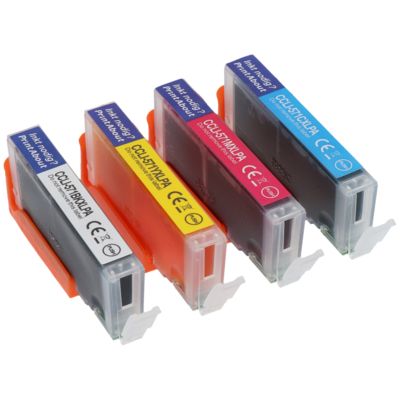 Cartouche compatible Canon CLI-571BK/C/M/Y - 4 couleurs - Multipack