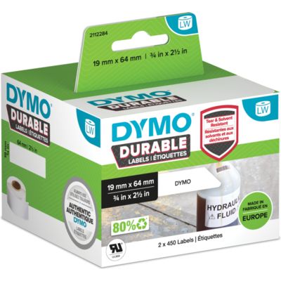 Dymo Durable 2112284 Étiquette Noir sur blanc (19 mm x 64 mm)