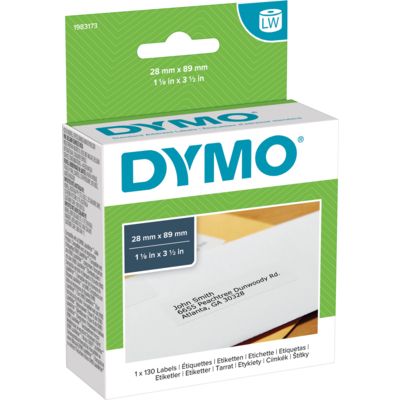 Dymo 1983173 Etiket Zwart op wit (28 mm x 89 mm)