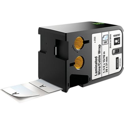 Dymo 1868707 Etiket Zwart op wit (21 mm x 38 mm)
