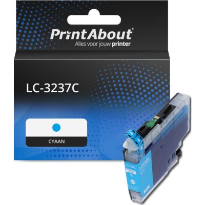 PrintAbout Huismerk vervangt Brother LC-3237C Inktcartridge Cyaan