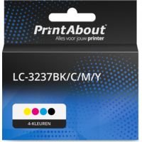PrintAbout Huismerk vervangt Brother LC-3237BK/C/M/Y Inktcartridge 4-kleuren Multipack
