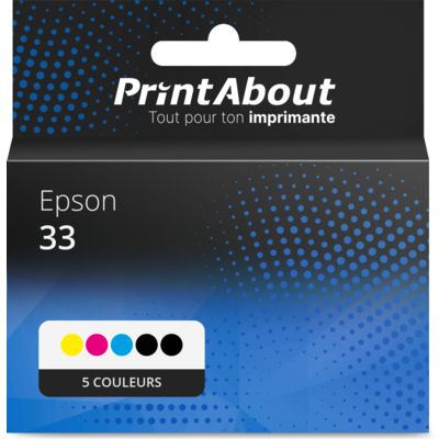 Cartouche compatible Epson 33 (C13T33374012) - 5 couleurs - Multipack