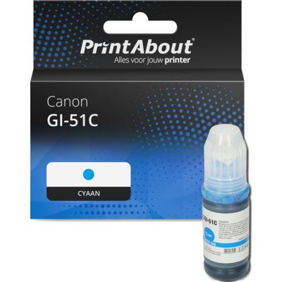 Huismerk Canon GI-51C Inktcartridge Cyaan