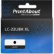 PrintAbout Huismerk vervangt Brother LC-22UBK XL Inktcartridge Zwart Hoge capaciteit