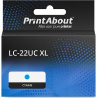 PrintAbout Huismerk vervangt Brother LC-22UC XL Inktcartridge Cyaan Hoge capaciteit
