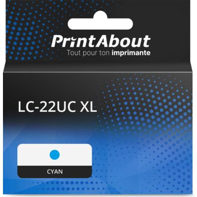 Cartouche compatible Brother LC-22UC XL - Cyan - Grande capacité