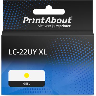 PrintAbout Huismerk vervangt Brother LC-22UY XL Inktcartridge Geel Hoge capaciteit