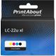 PrintAbout Huismerk vervangt Brother LC-22u xl (LC-22U) Inktcartridge 4-kleuren Multipack