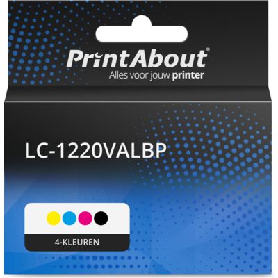 PrintAbout Huismerk vervangt Brother LC-1220VALBP Inktcartridge 4-kleuren Multipack