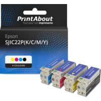 Cartouche compatible Epson SJIC22P(K/C/M/Y) - 4 couleurs - Multipack