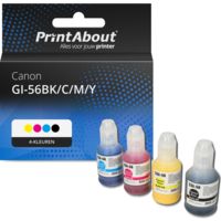 Huismerk Canon GI-56BK/C/M/Y Inktcartridge 4-kleuren Multipack