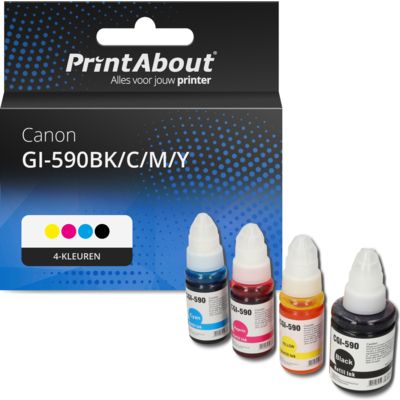 Huismerk Canon GI-590BK/C/M/Y Inktcartridge 4-kleuren Multipack