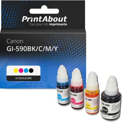 Cartouche compatible Canon GI-590BK/C/M/Y - 4 couleurs - Multipack
