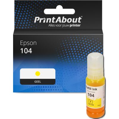 Huismerk Epson 104 (C13T00P440) Inktcartridge Geel