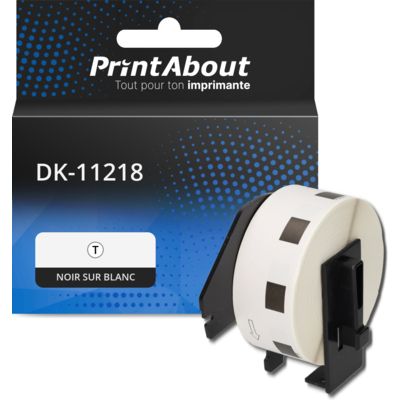 Étiquette compatible Brother DK-11218 - (24 mm x 24 mm) - Noir sur blanc