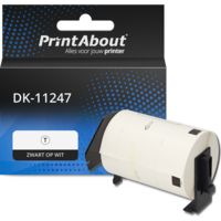 PrintAbout Huismerk vervangt Brother DK-11247 Etiket Zwart op wit (103 mm x 164 mm)