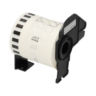 PrintAbout Huismerk vervangt Brother DK-22113 Etiket Zwart op transparant (62 mm)
